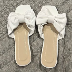 White Bow Sandals - perfect for brides!